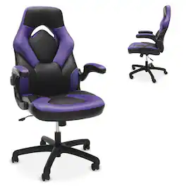 Respawn Products - RESPAWN 3085 - Ergonomic Gaming Chair, High Back Office Chair, Leather Racing Style, Video Game Computer Seat - Purple
