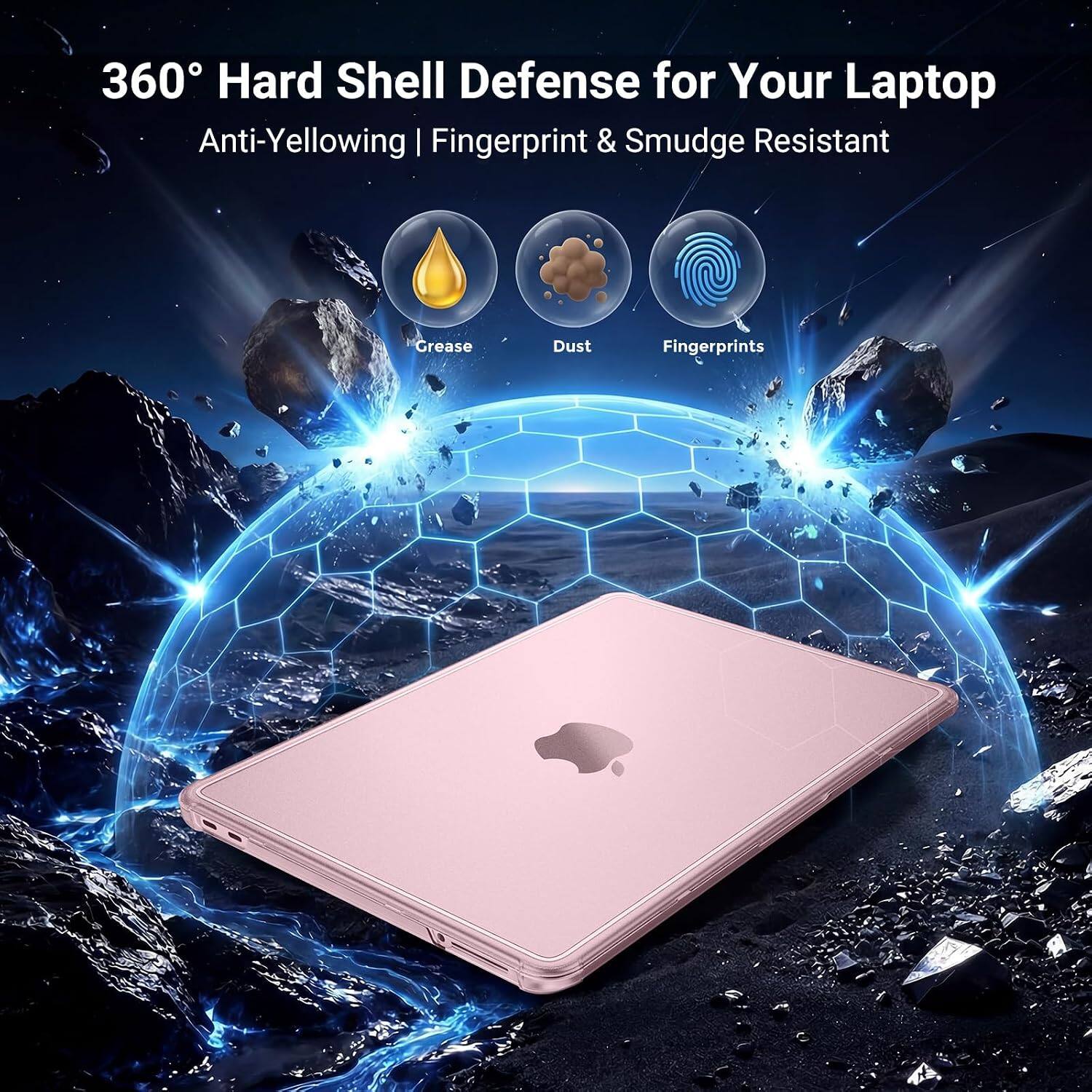 360° Hard Shell Defense for Your Laptop  
Anti-Yellowing | Fingerprint & Smudge Resistant  
Grease Dust Fingerprints