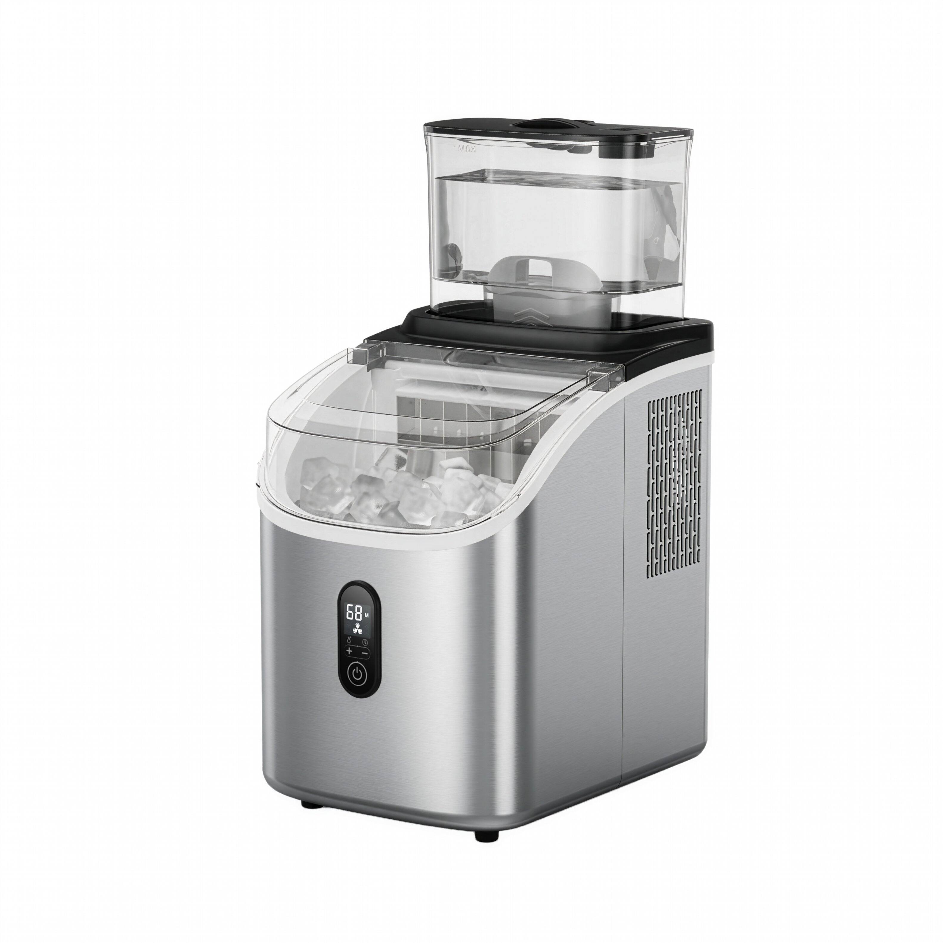 Alt View 1. Magic Chef - 33 lb. Countertop Ice Maker with Built-in Filter in Stainless - Stainless Steel.