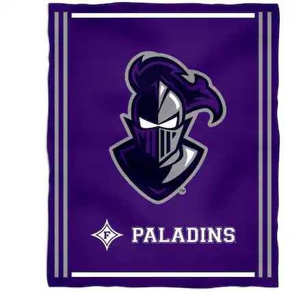 Front. Vive La Fete - Furman Paladins 36'' x 48'' Children's Mascot Plush Blanket - Multicolor.