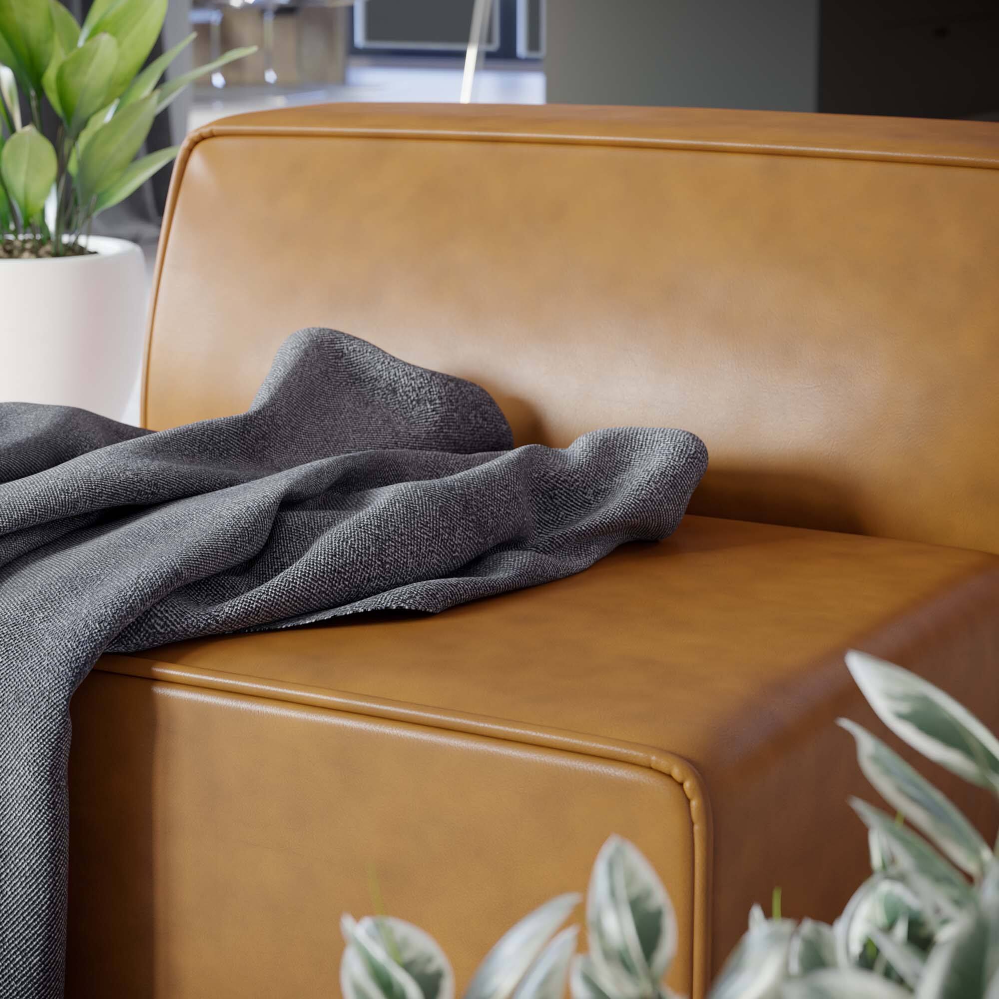 Alt View 7. Modway - Mingle Vegan Leather Armless Chair by Modway - Tan.