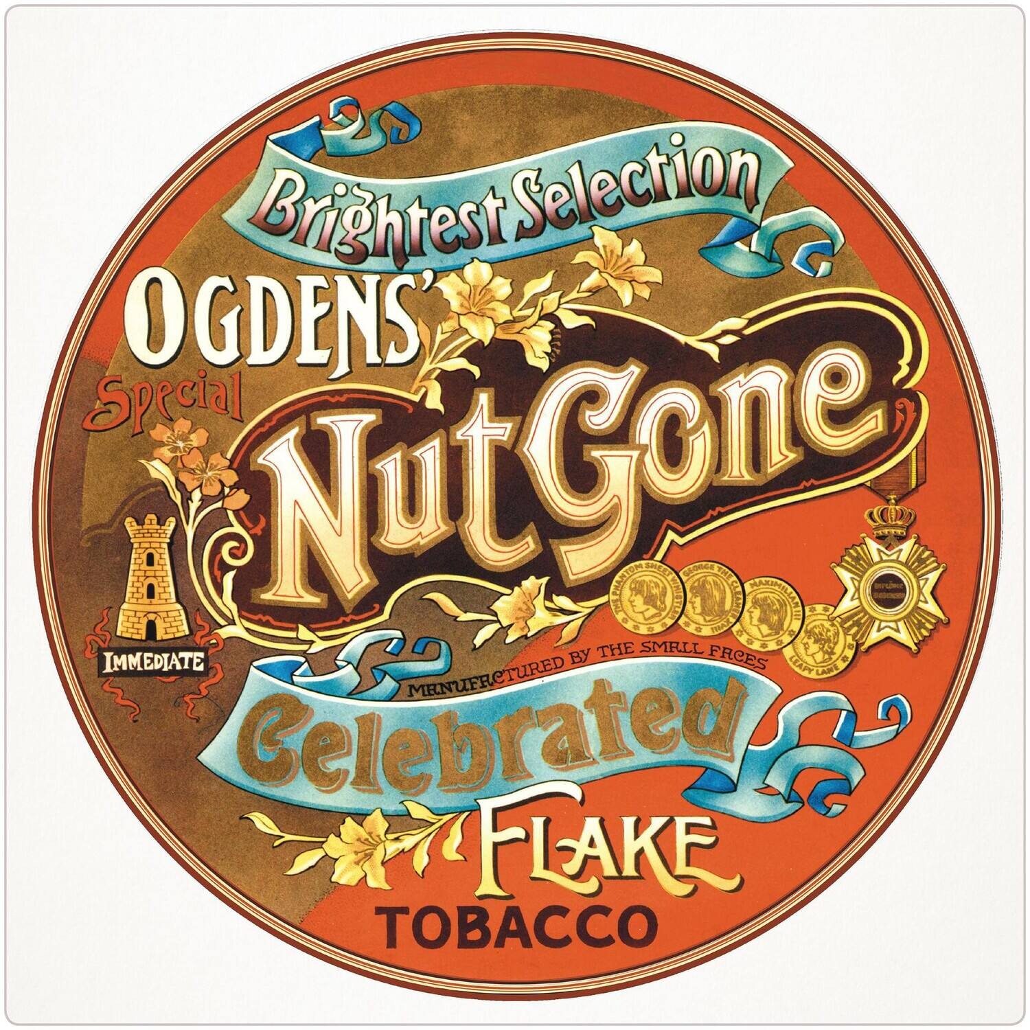 Brightest Selection  
OGDEN'S Special Nut Gone  
Celebrated Flake  
TOBACCO  
IMMEDIATE  
MATURED BY THE SMELL FREE  
MENUFACTURED BY THE FRCES  
IMMEDIATE LEAP  
MENUFEATURED  
Celebrated FLAKE TOBACCO
