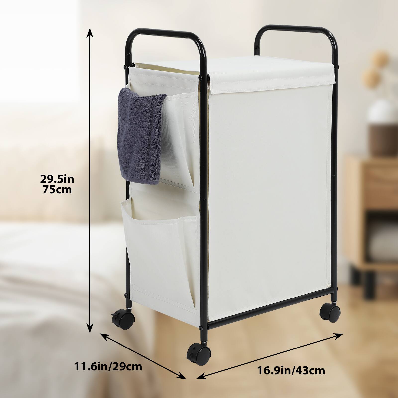 29.5in 75cm  
11.6in/29cm  
16.9in/43cm