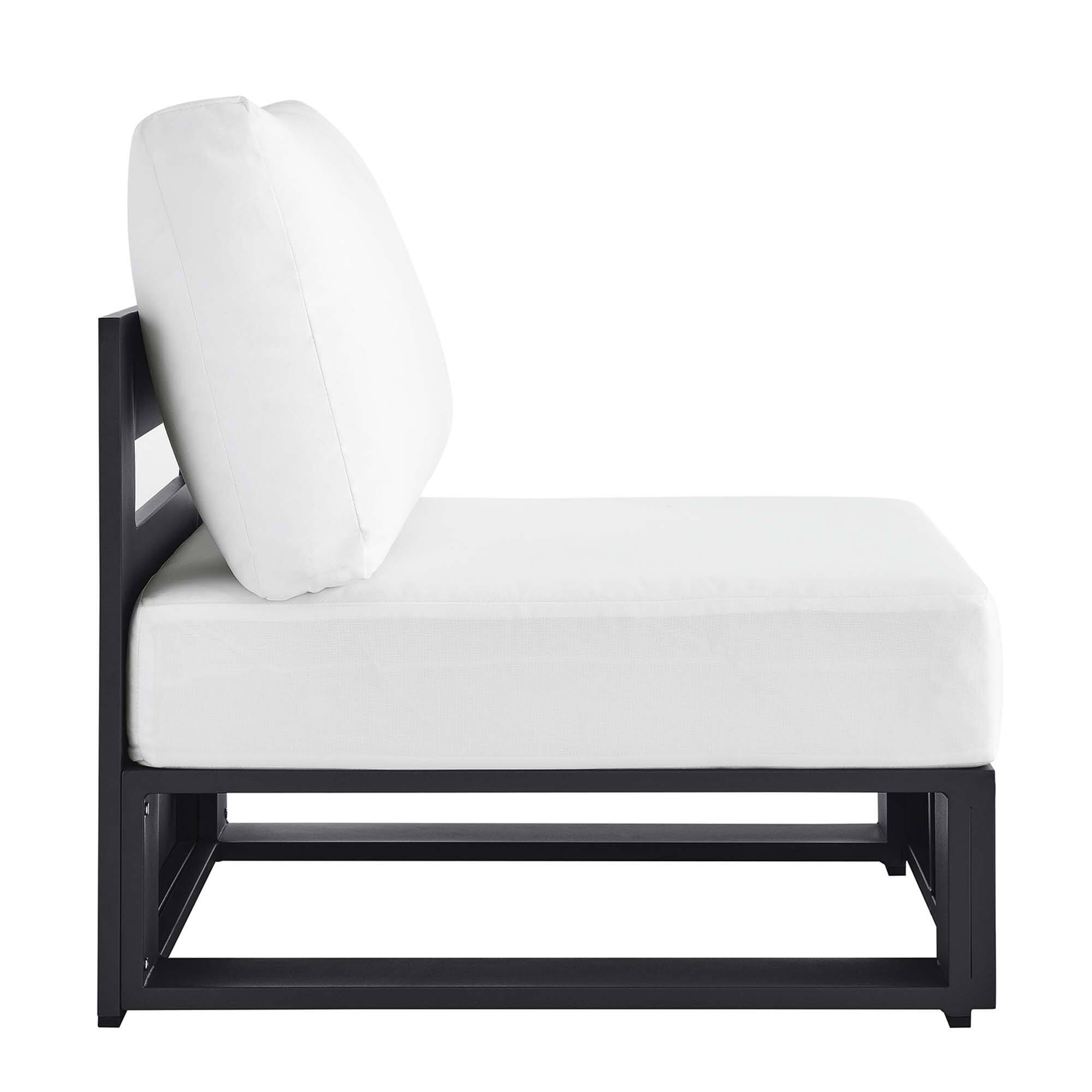 Alt View 2. Modway - Tahoe Outdoor Patio Powder-Coated Aluminum Modular Armless Chair by Modway - Gray White.