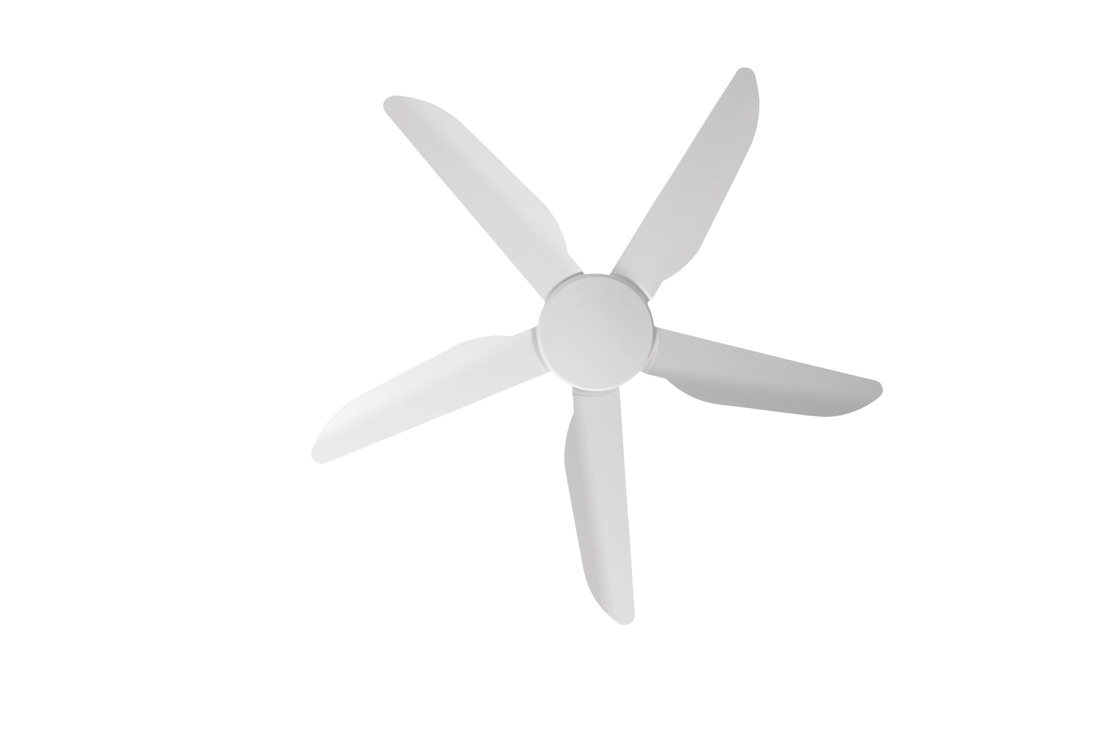 Alt View 6. ENLIGHT - 52" Smart Ceiling Fan, IP66 Outdoor/Coastal, Weather Resist, Efficient + Quiet DC Motor, Reverse Mode, Matter, 5 Blades - White.