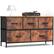 Front. Bestier - 5 Drawer 39.4 in.W Fabric Storage Tower Dresser Wooden Top for Kid Room, Closet, Entryway, Nursery - Brown.