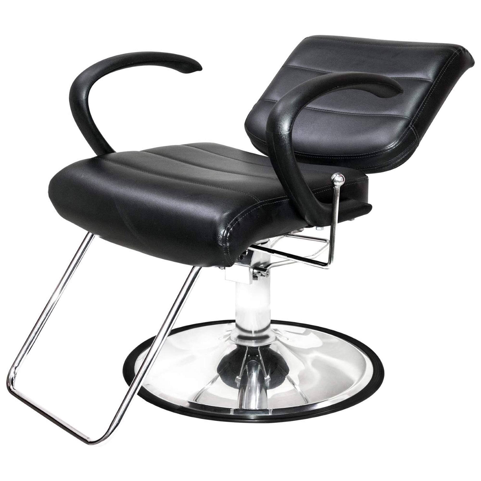 Alt View 6. Chromium - PureSana Chromium Kyler 360 Degree Professional All Purpose Salon Chair, Black - Black.