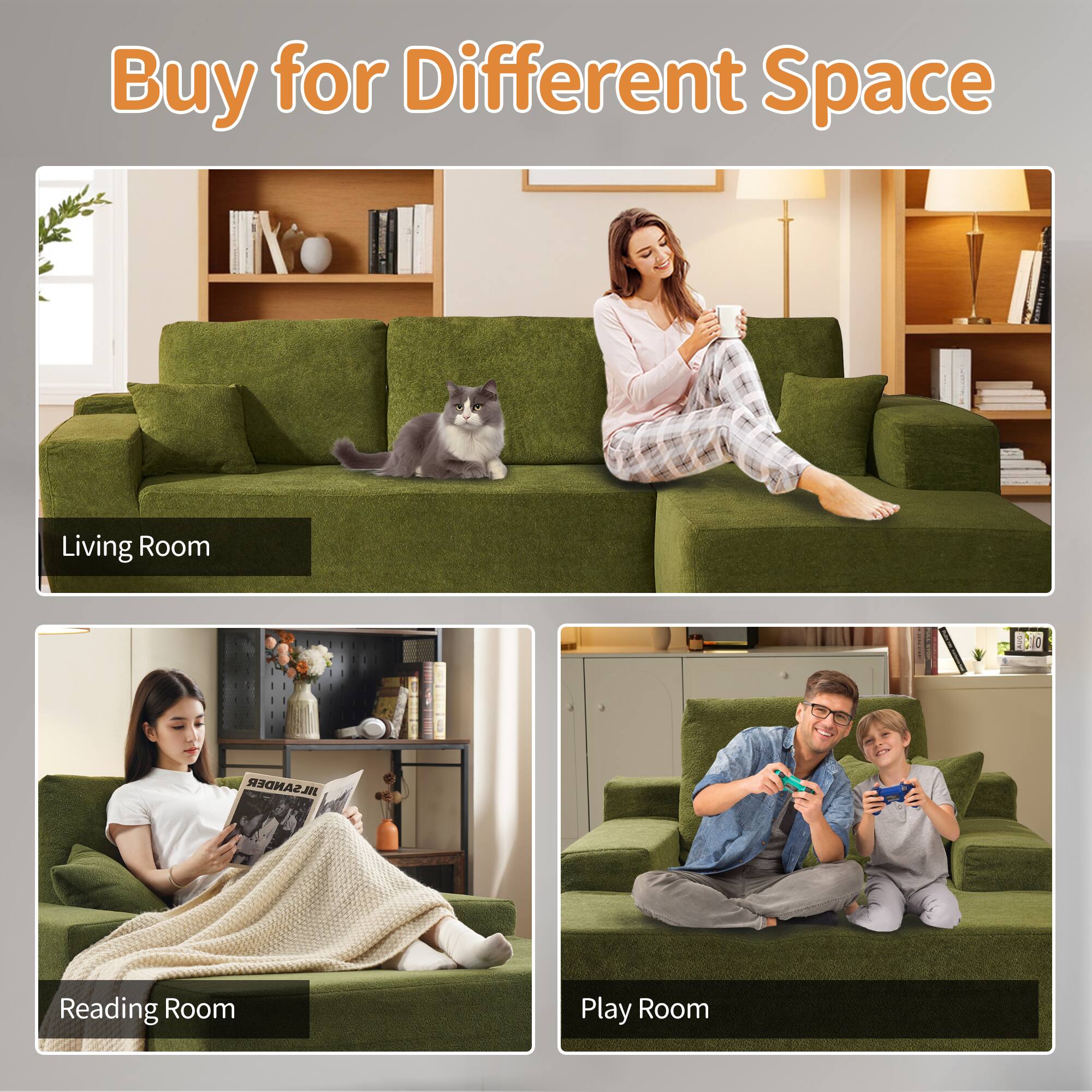 Buy for Different Space

Living Room

Reading Room

Play Room