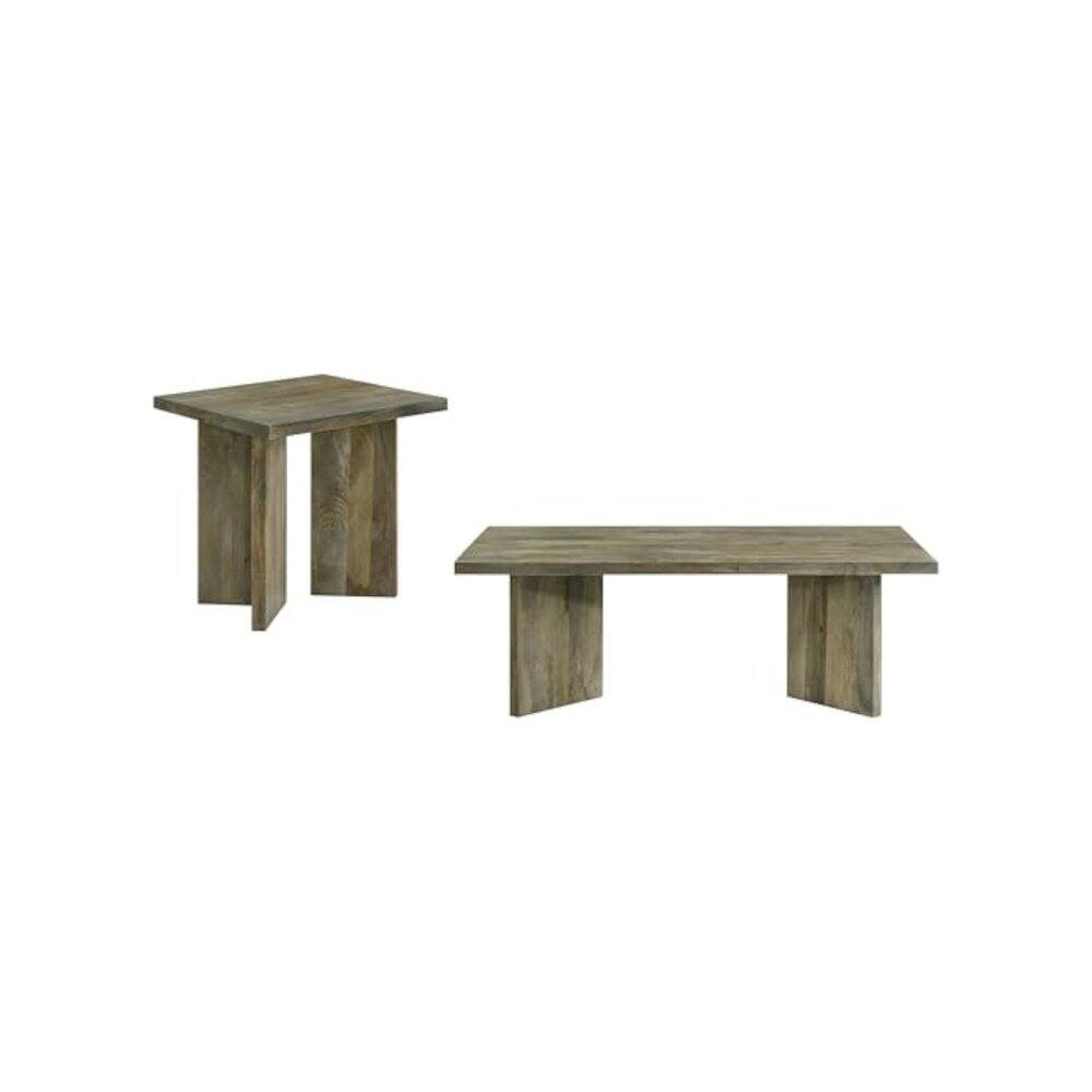Front. Coaster Co. of America - Andando 2-piece Coffee and End Table Set Mango Brown - Yellow.