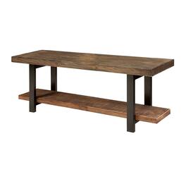 Hivvago - Modern Industrial Style Wood and Metal Accent Bench - Rusti Brown