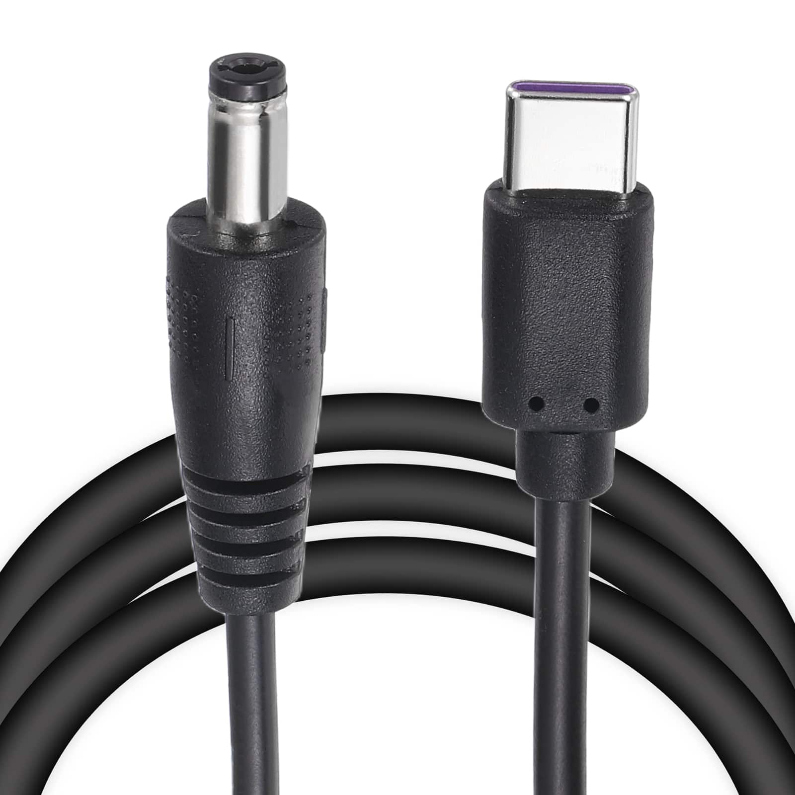 Unique Bargains - USB C to DC 5.5x2.1mm PD Charging Cable, 5V/3A 15W, for Router, Camera, TV Box, Desk Lamp - Black
