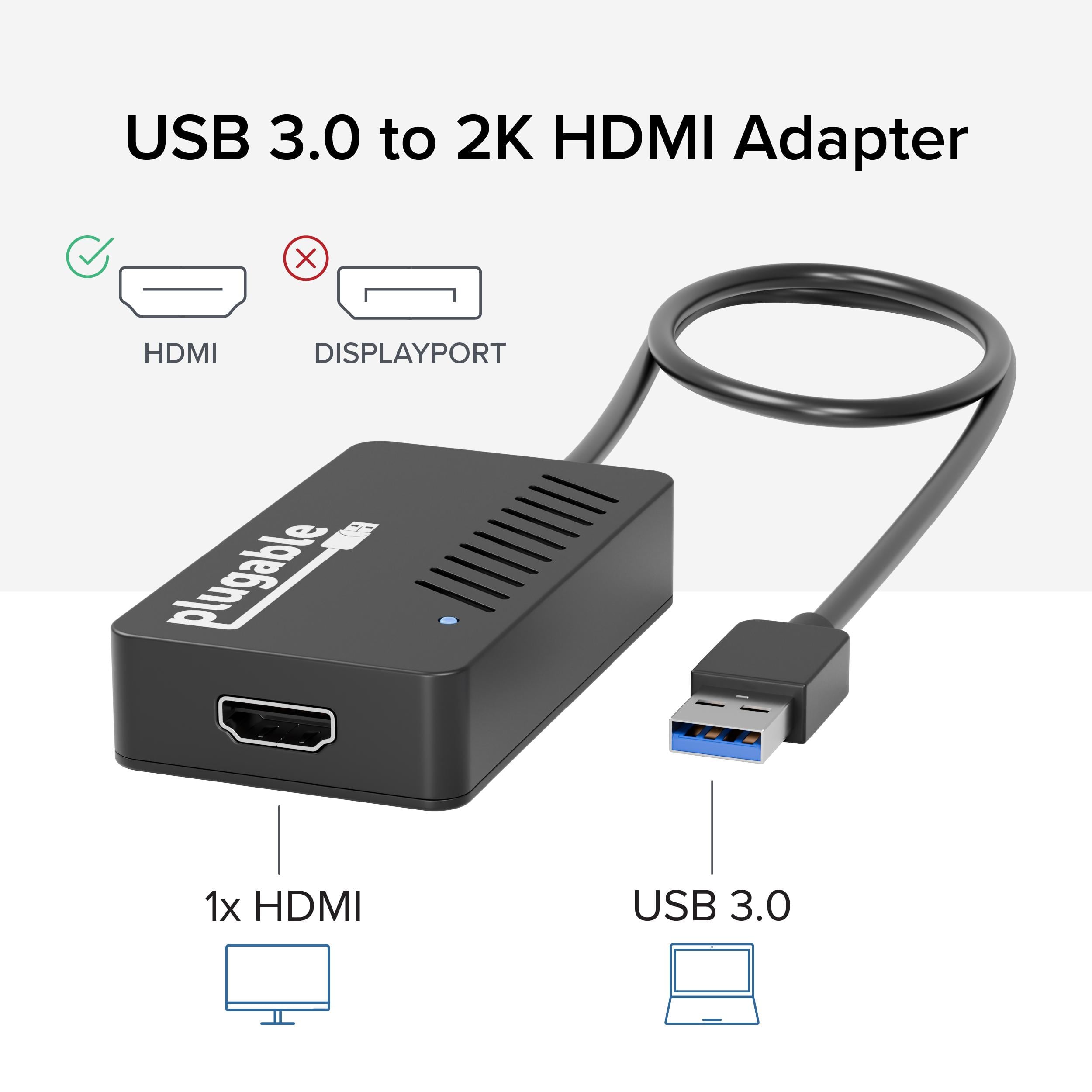 Plugable DisplayLink Monitor Adapter USB 3.0 to HDMI 2.0 for
