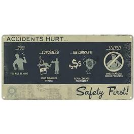 Crowded Coop - Portal Safety First Tin Wall Sign - Multicolored