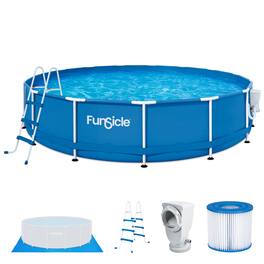 Funsicle - 15' x 36" Outdoor Activity Round Frame Above Ground Swimming Pool Set - Blue