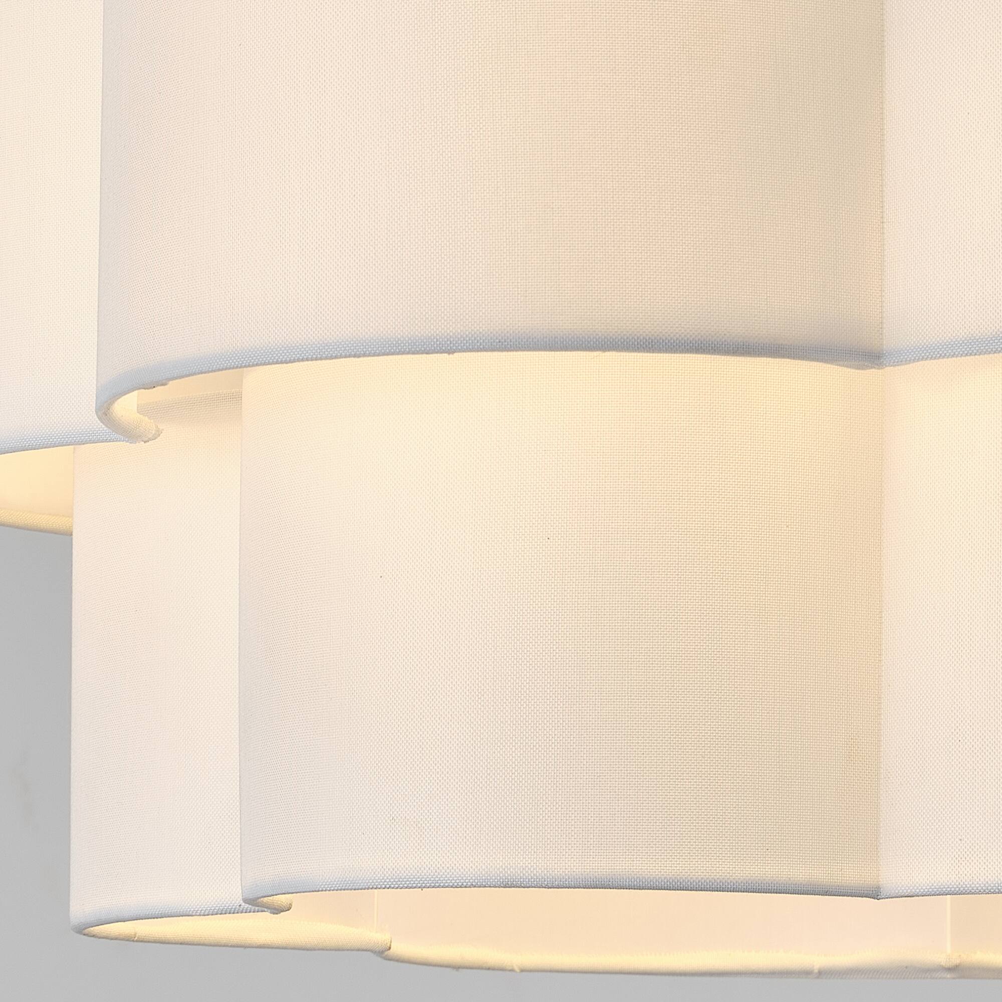 Alt View 3. Parrot Uncle - 23 Inch Modern Fabric 2 Tier Scalloped Chandelier 6 Light Pendant Light with Adjustable Chain - White.
