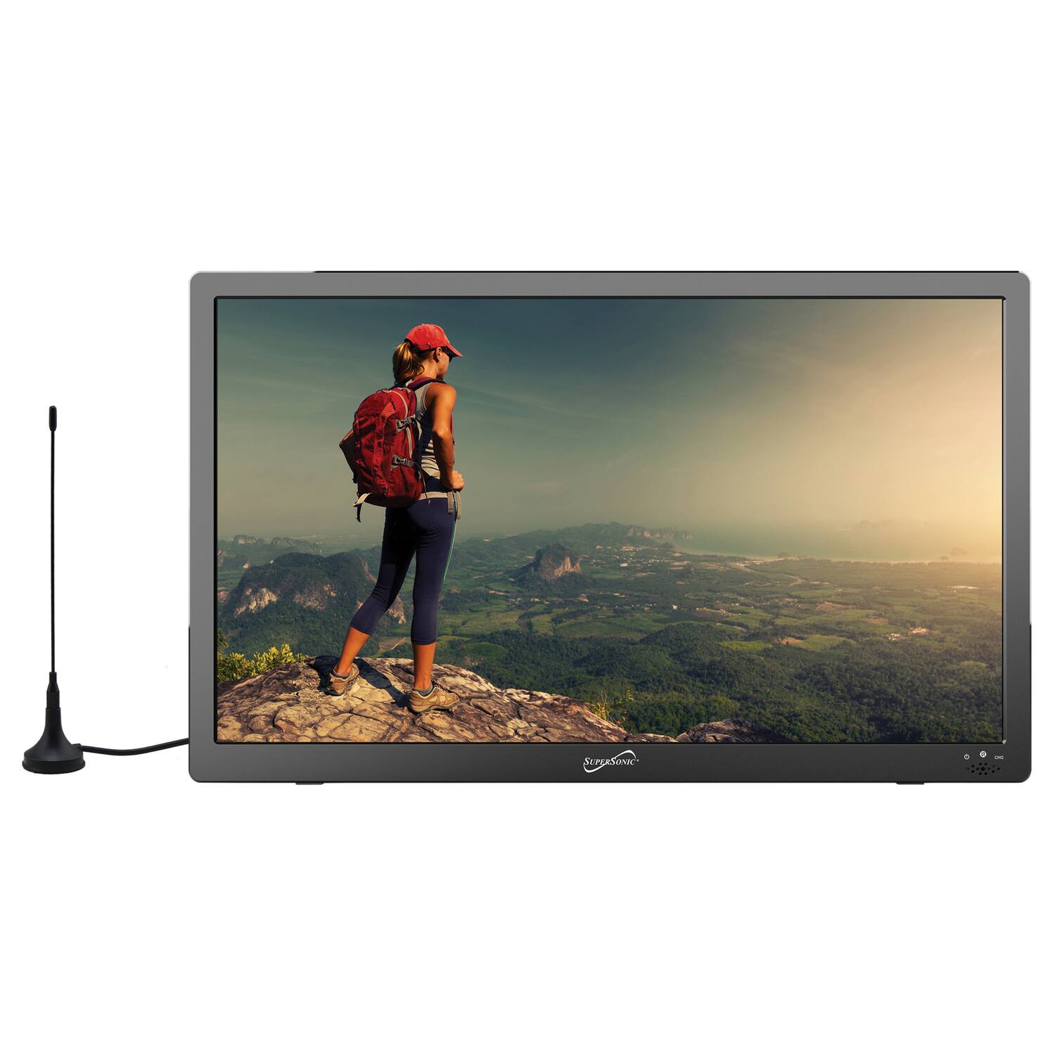 Left. Supersonic - Supersonic Sc-2816 Sc-2816 Portable 16-in. Widescreen Led Tv - Black.
