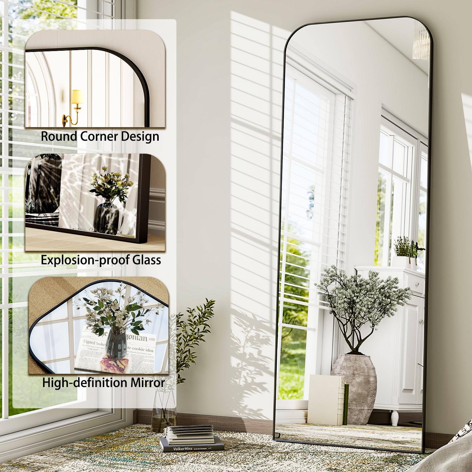 Round Corner Design  
Explosion-proof Glass  
High-definition Mirror