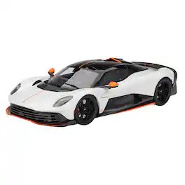 Aston Martin Valhalla Lunar White with Black Top and Orange Accents 1/18 Model Car by Top Speed