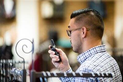 Left. Motorola - 4 x Motorola CLS1110 Two Way Radio Walkie Talkies (UHF) - Black.