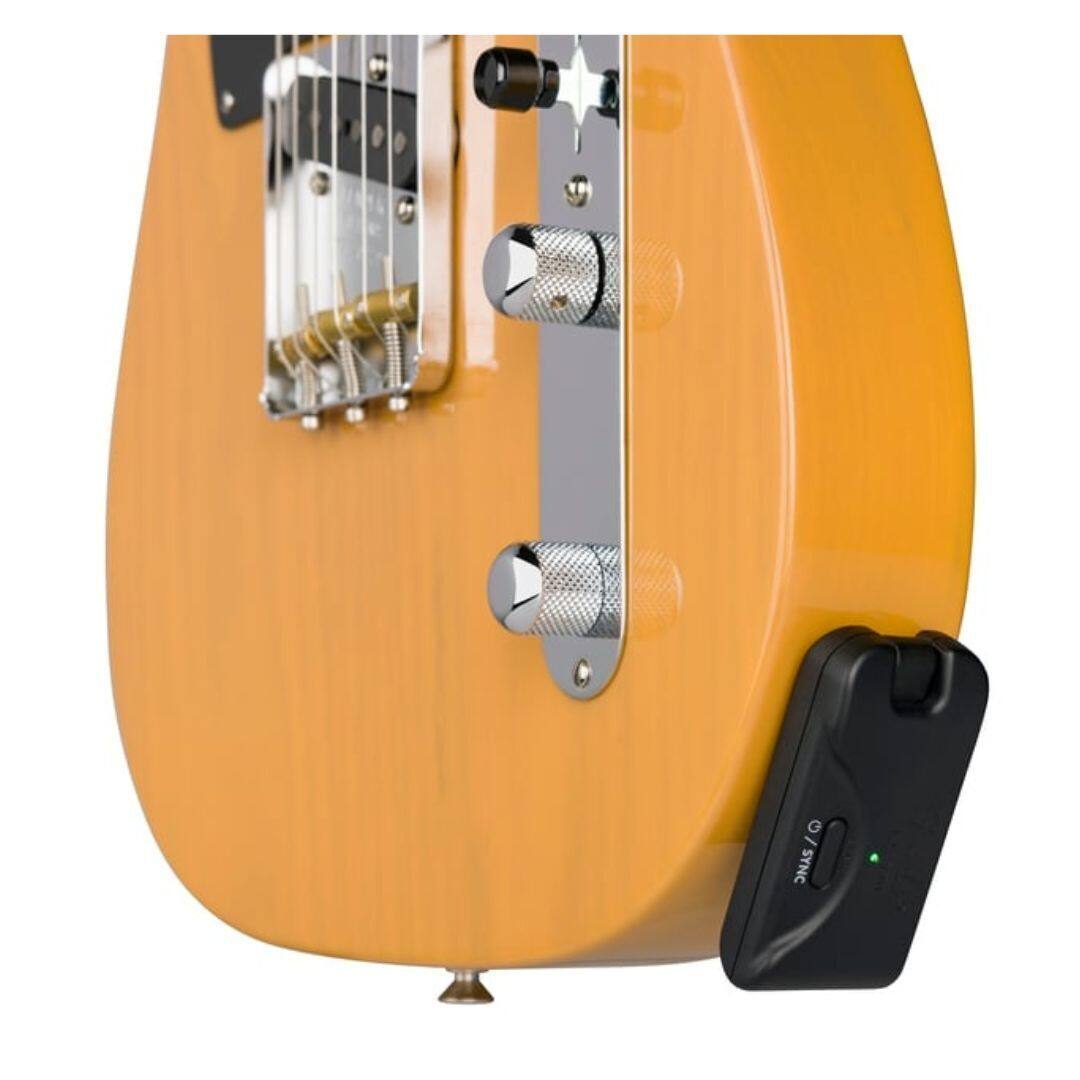 Angle. Fender - Fender Telepath Wireless System, Mystic Ice Blue and Black.