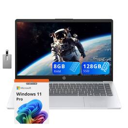 HP - 14" HD Laptop,AMD Athlon 7120,8GB RAM,128GB SSD,AMD Radeon Graphics,Wifi 6,Win 11 Pro,32GB USB Card - Moonlight Blue