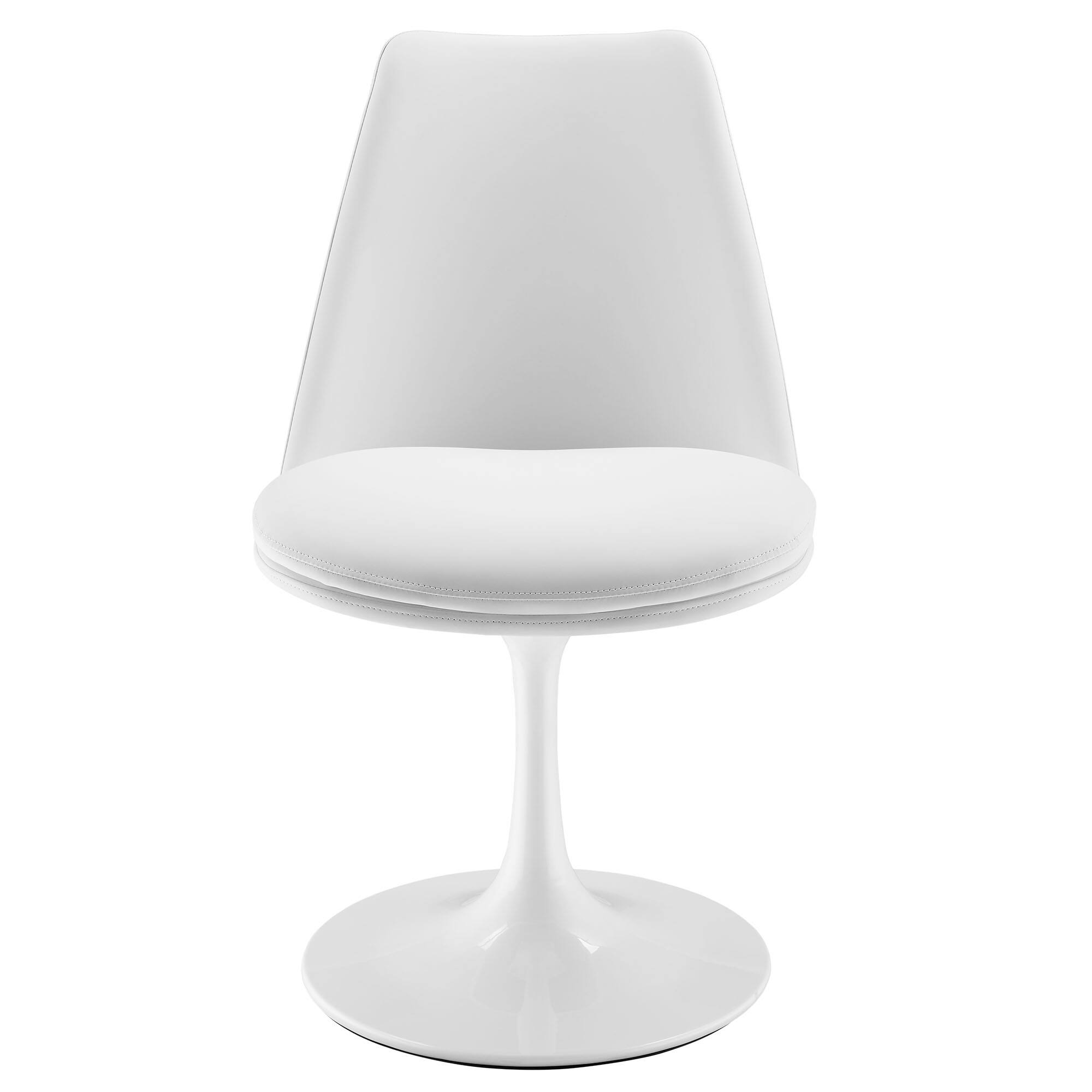 Alt View 2. Modway - Lippa Swivel Dining Vegan Leather Side Chair by Modway - White.