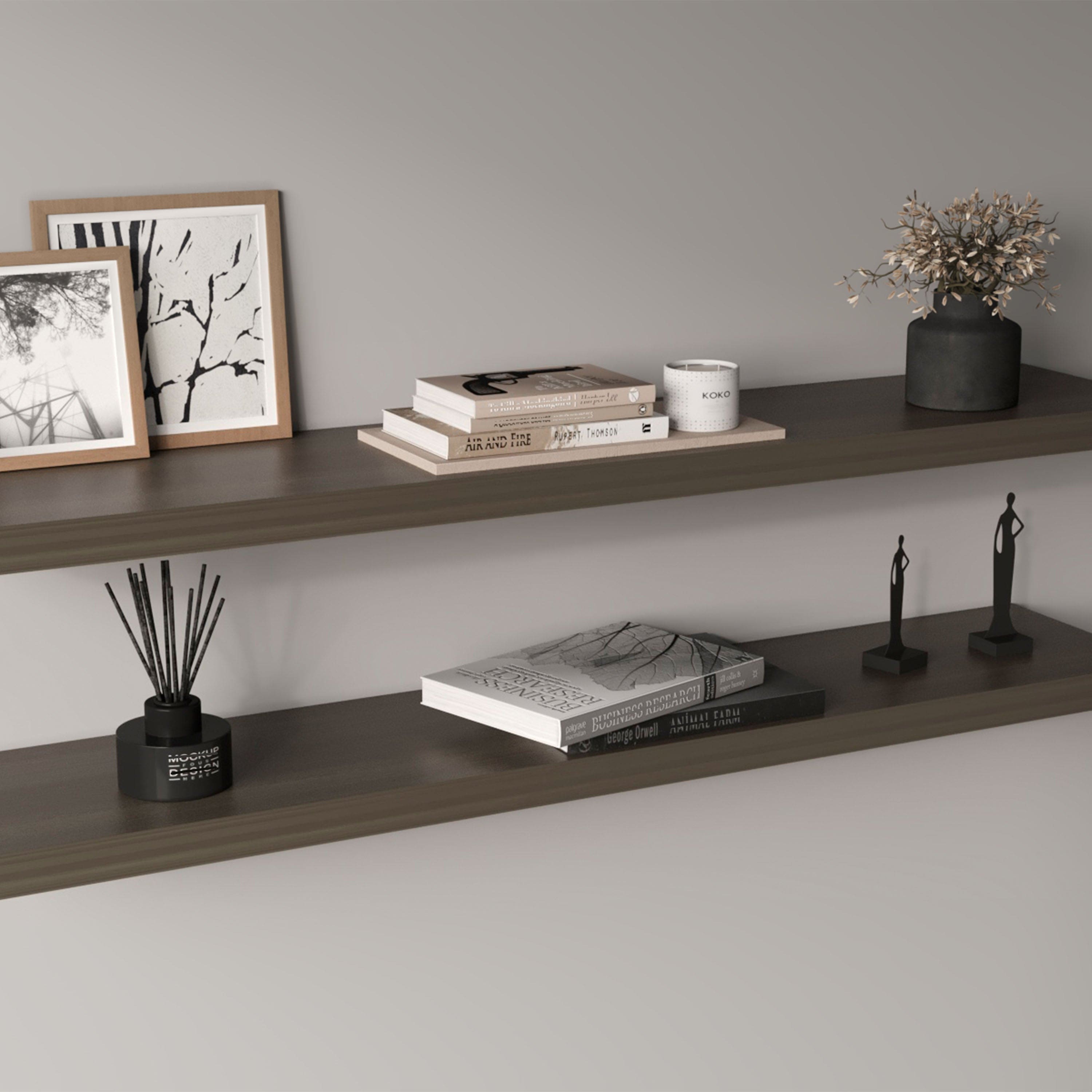 TuHome - Ecco 31.5" Wide Floating Shelves Set Of 2, Shelves For Wall Decor For Bedroom, Bathroom Storage Shelves - Olive