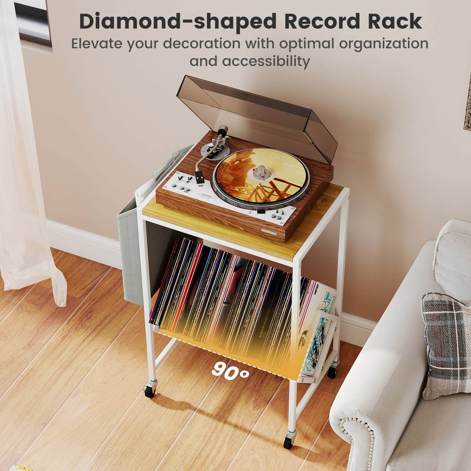 Diamond-shaped Record Rack  
Elevate your decoration with optimal organization and accessibility  

90°
