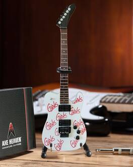 Mick Mars - Axe Heaven Signature White Girls, Girls, Girls Mini Guitar Replica Collectible MM-261 - Collectibles - Multicolor