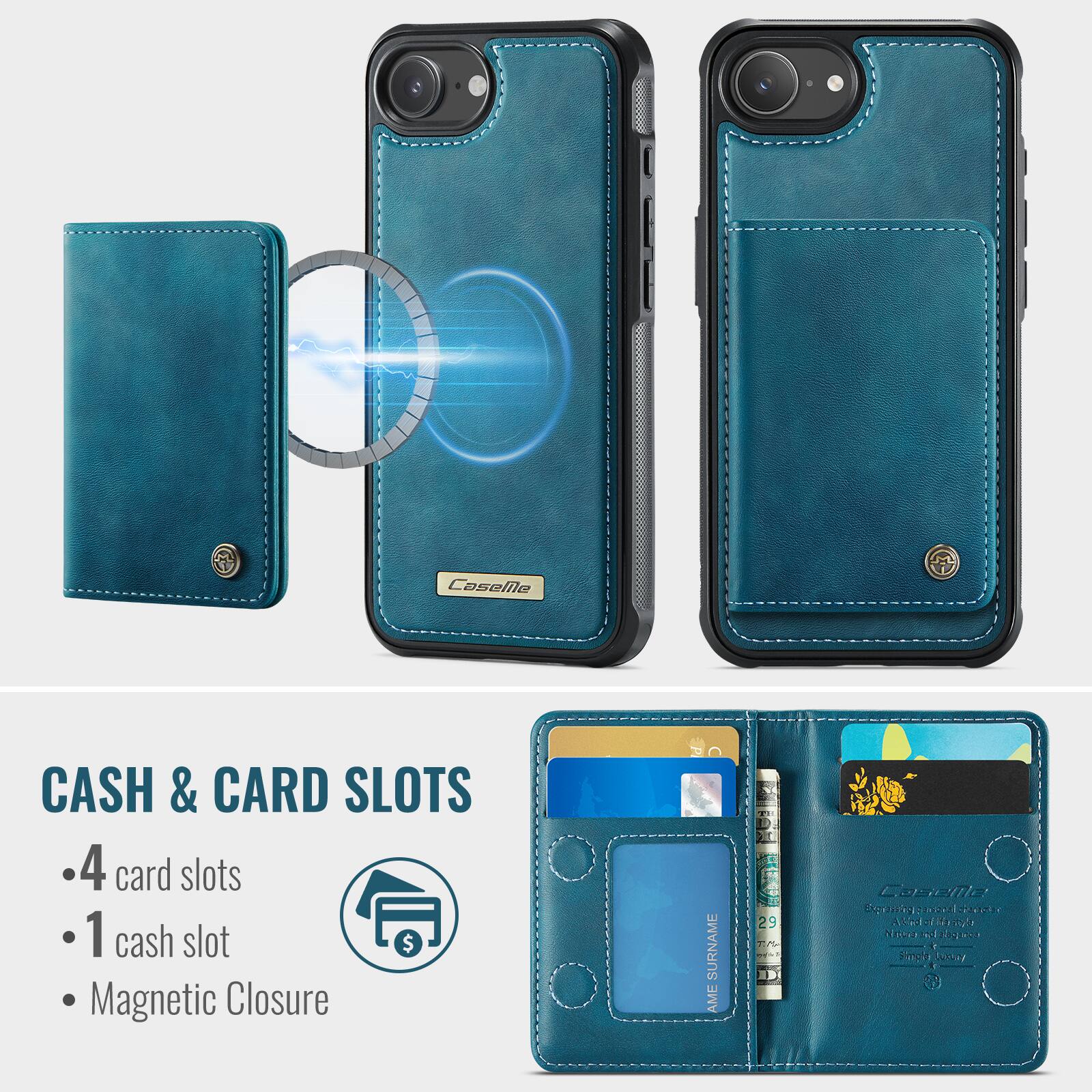 Caselle CASH & CARD SLOTS  
4 card slots  
1 cash slot  
Magnetic Closure  

SURNAME AME  
29 Casellla Soai  
1 S T Alind o  
FT Sdringle  
Nascoso  
S Kiace  
Hmok LA