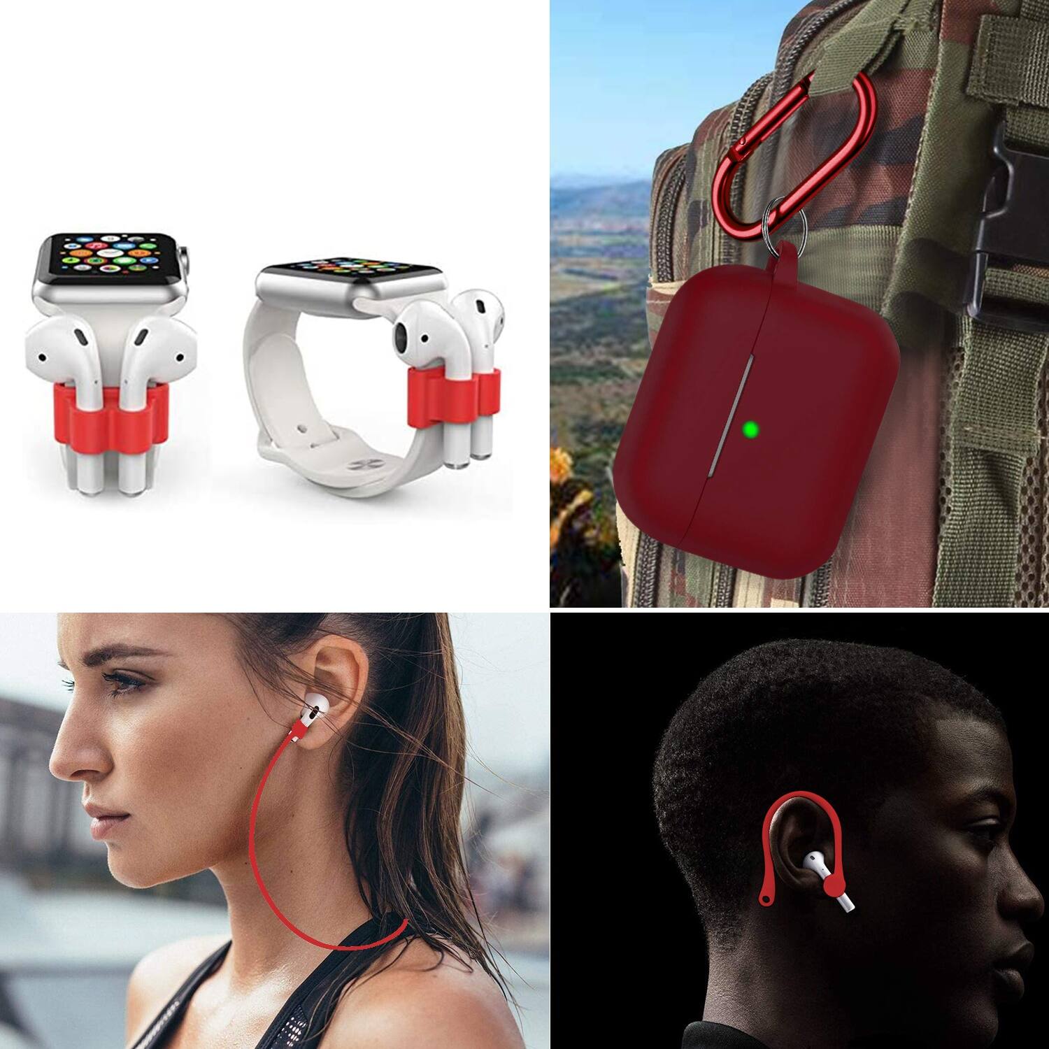 Alt View 15. SaharaCase - Silicone Accessories Kit for Apple AirPods 3 (3rd Generation) - Red.