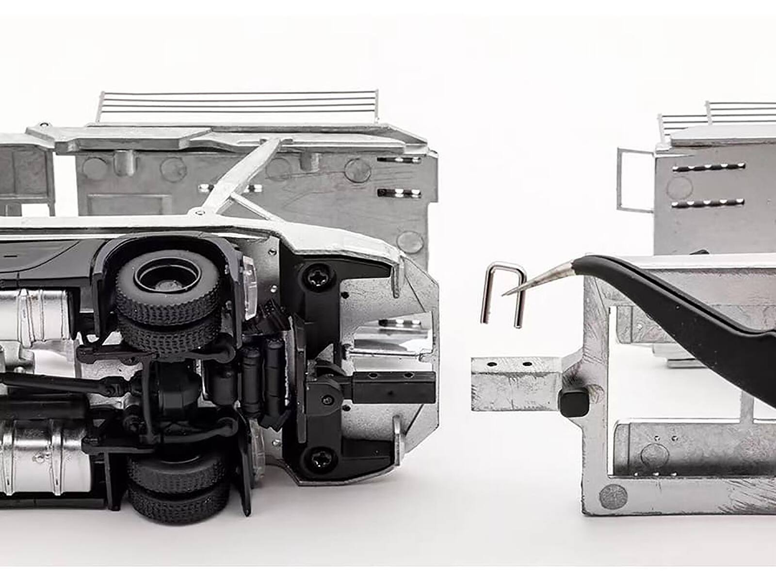 Alt View 1. GCD - Mercedes-Benz Actros Auto Transporter White 1/64 Diecast Model by GCD - White.