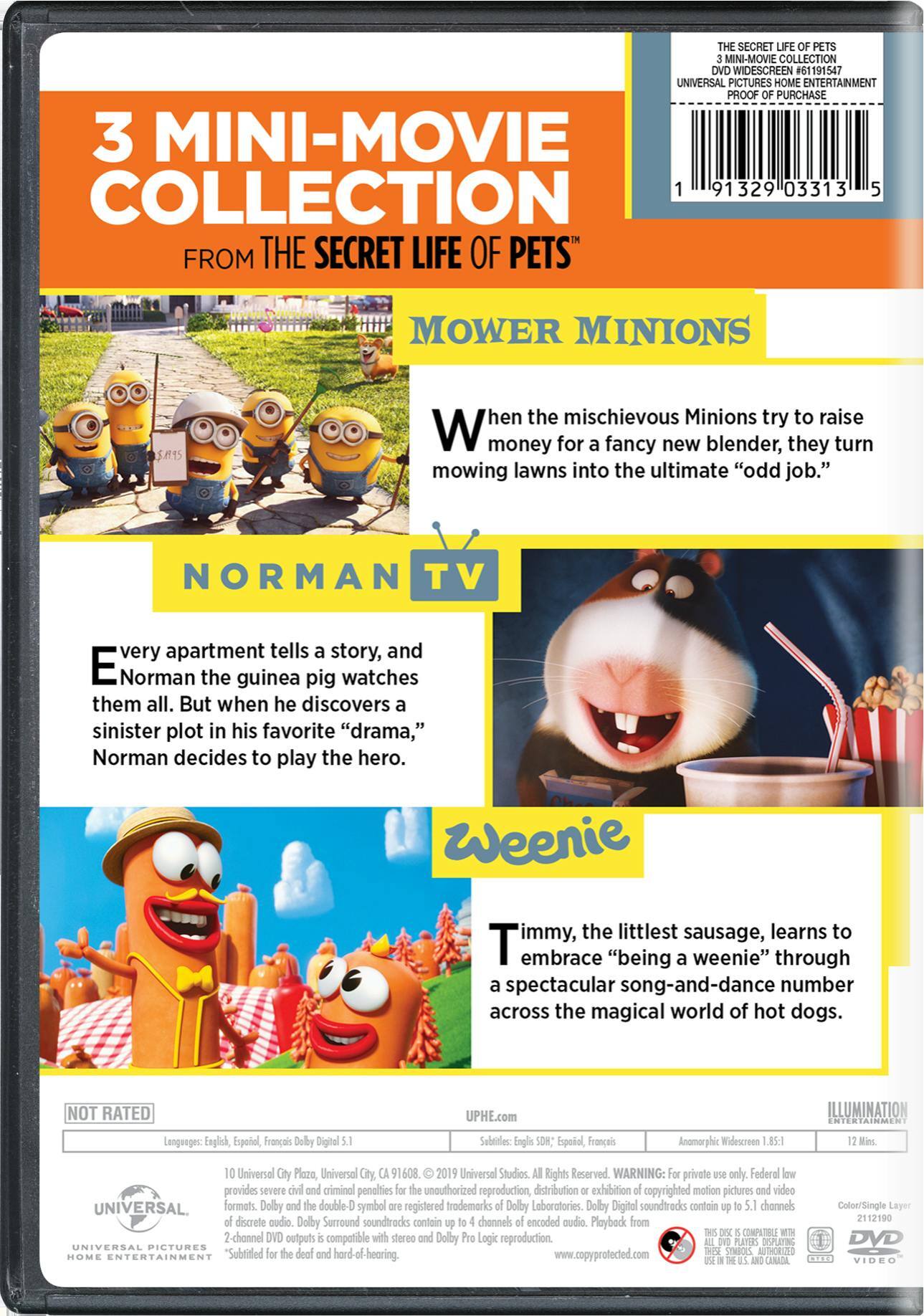 Angle. The Secret Life of Pets: 3 Mini-movie Collection [DVD].