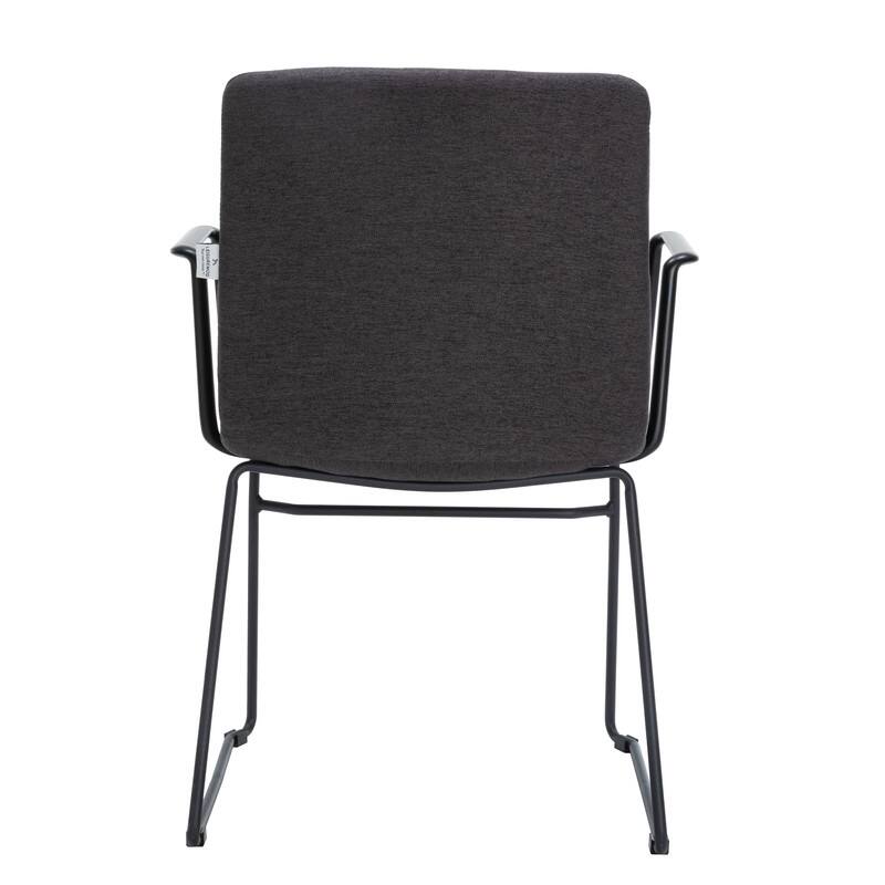 Alt View 4. LeisureMod - Zylar Office ArmChair with PU Leather, Foam Cushion, Stainless Steel Base & Ergonomic Support - Brown.