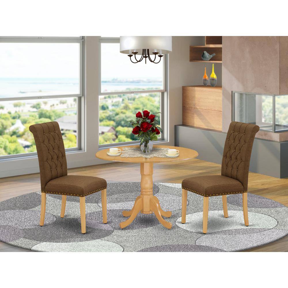 Left. East West Furniture - Dining Room Set Oak - Brown.