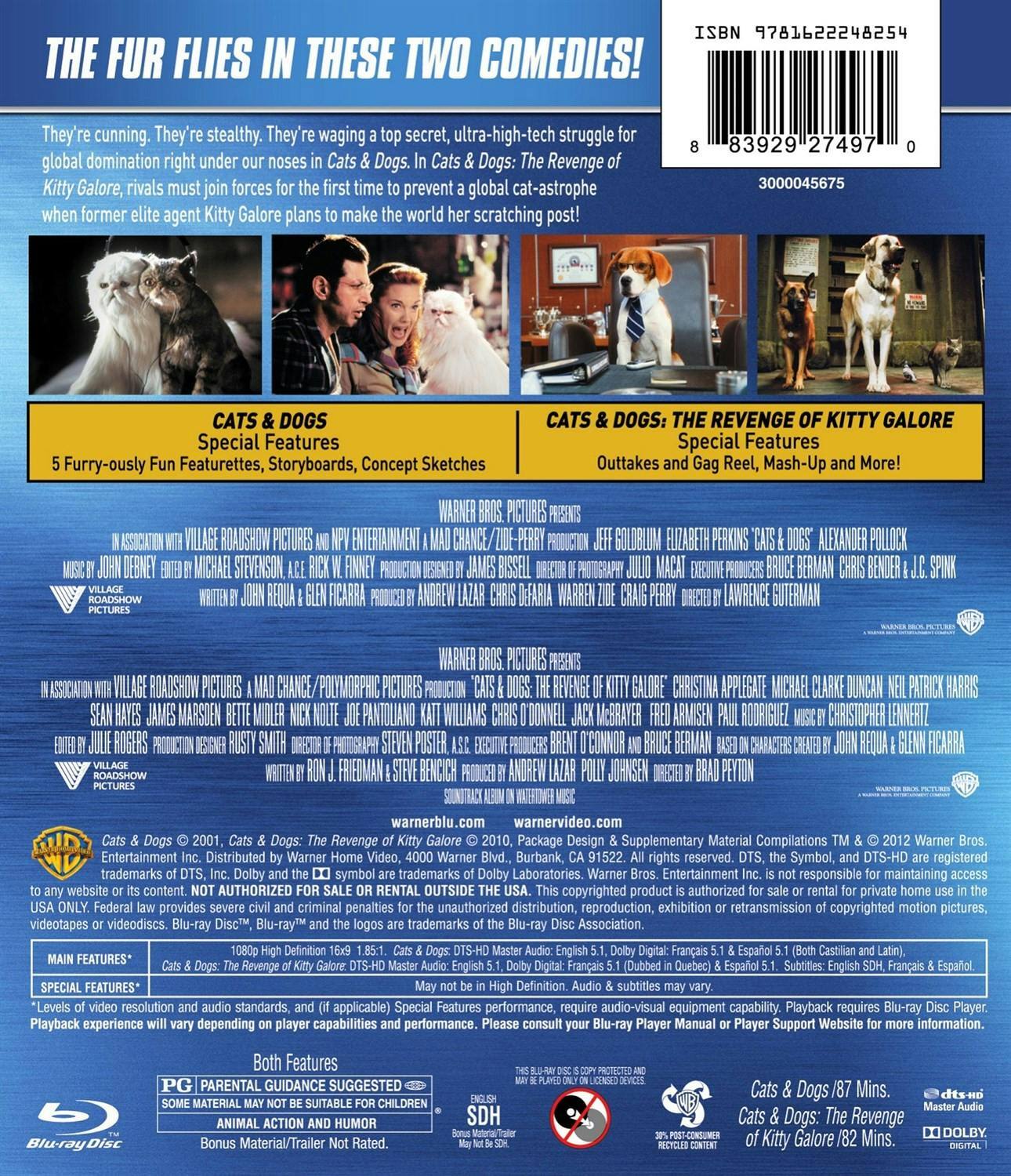 Back. Cats & Dogs 1-2 (Blu-ray Double Feature) [Blu-ray].