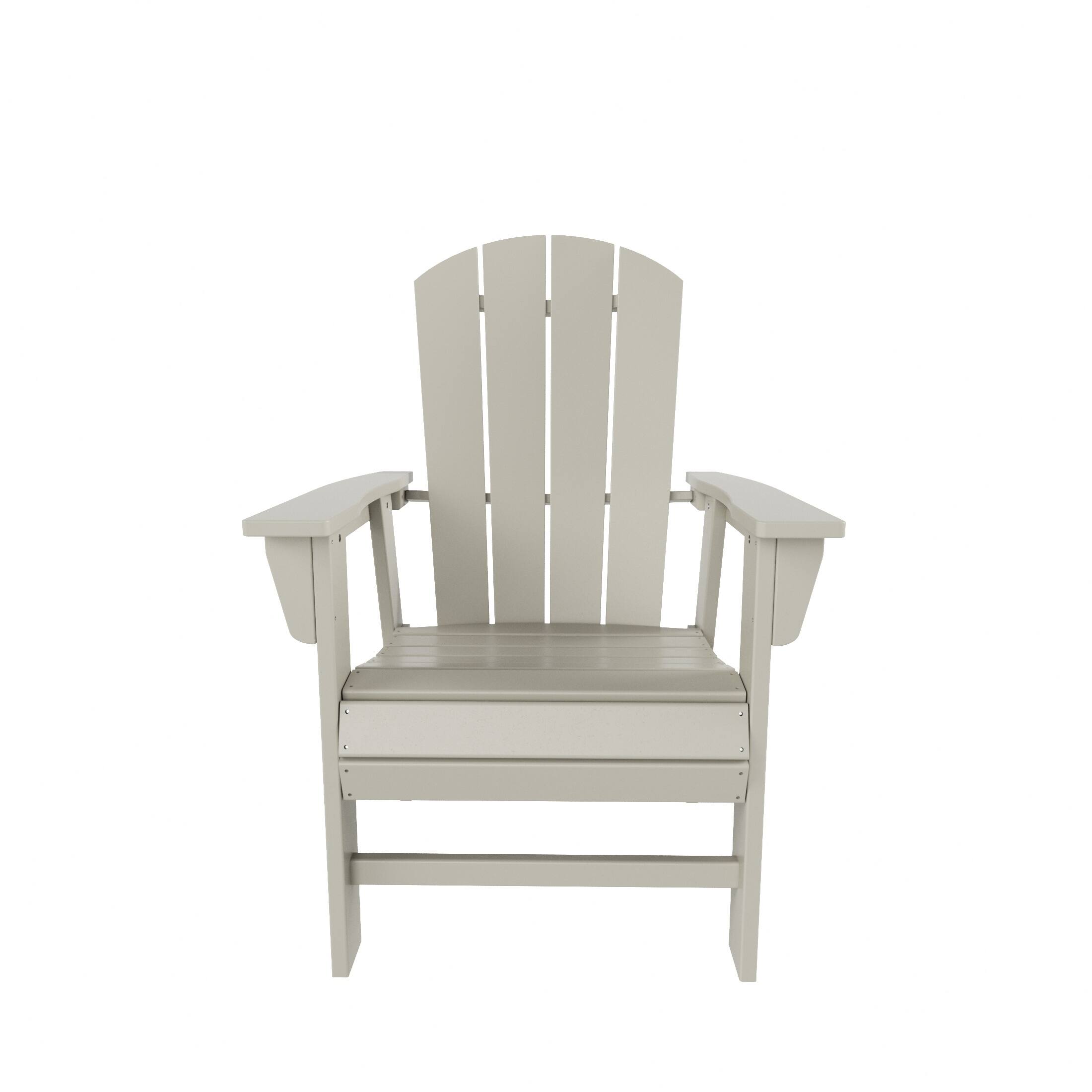 Left. WestinTrends - WestinTrends Malibu Outdoor Patio HDPE Plastic Adirondack Dining Chair - Sand.