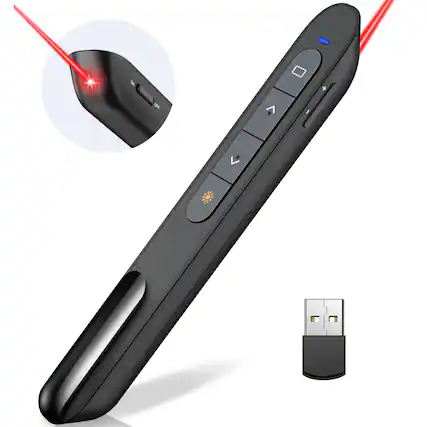 Front. Kitcheniva - Power Point Presentation Remote Control Wireless USB PPT Presenter Laser Pointer.