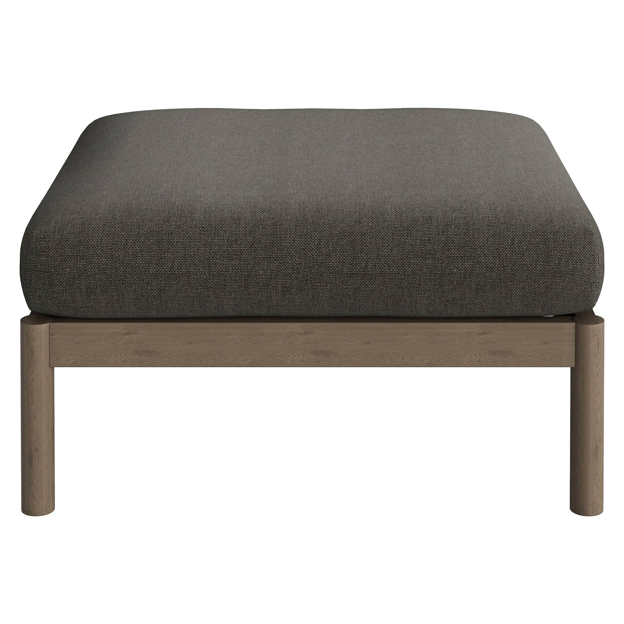 Alt View 3. Modway - Eleni Square Outdoor Teak Wood Ottoman by Modway - Weathered Gray Flint.