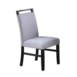 Manhattan Lane - Dining Side Chair Set of 2, Charcoal Gray Fabric Foam Seat, Black Rubberwood - Charcoal Gray, Black