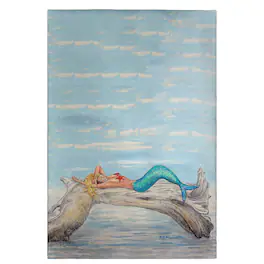 Betsy Drake - Mermaid on Log Guest Towel - Multicolored