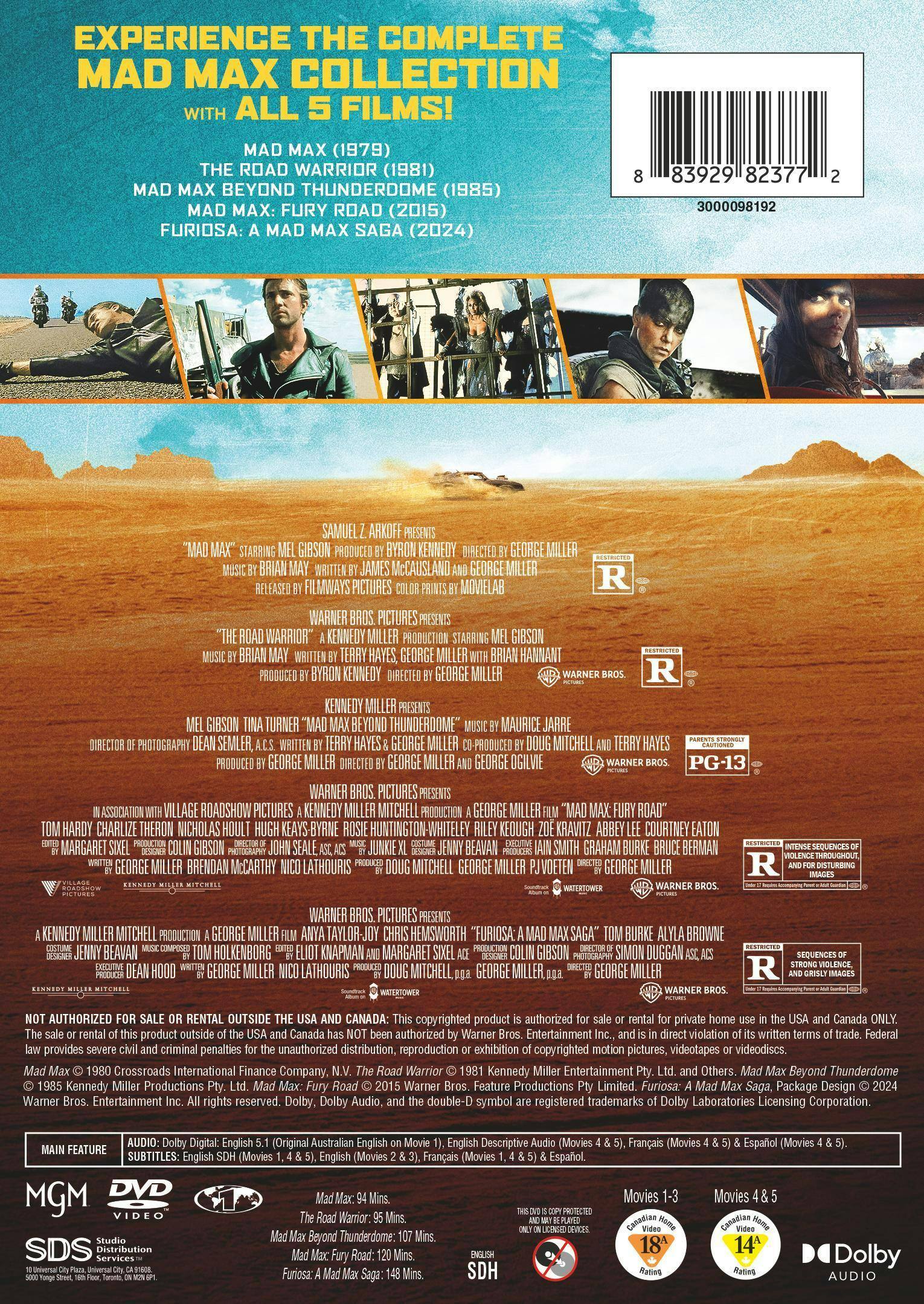Back. Mad Max 5-Film Collection [DVD].