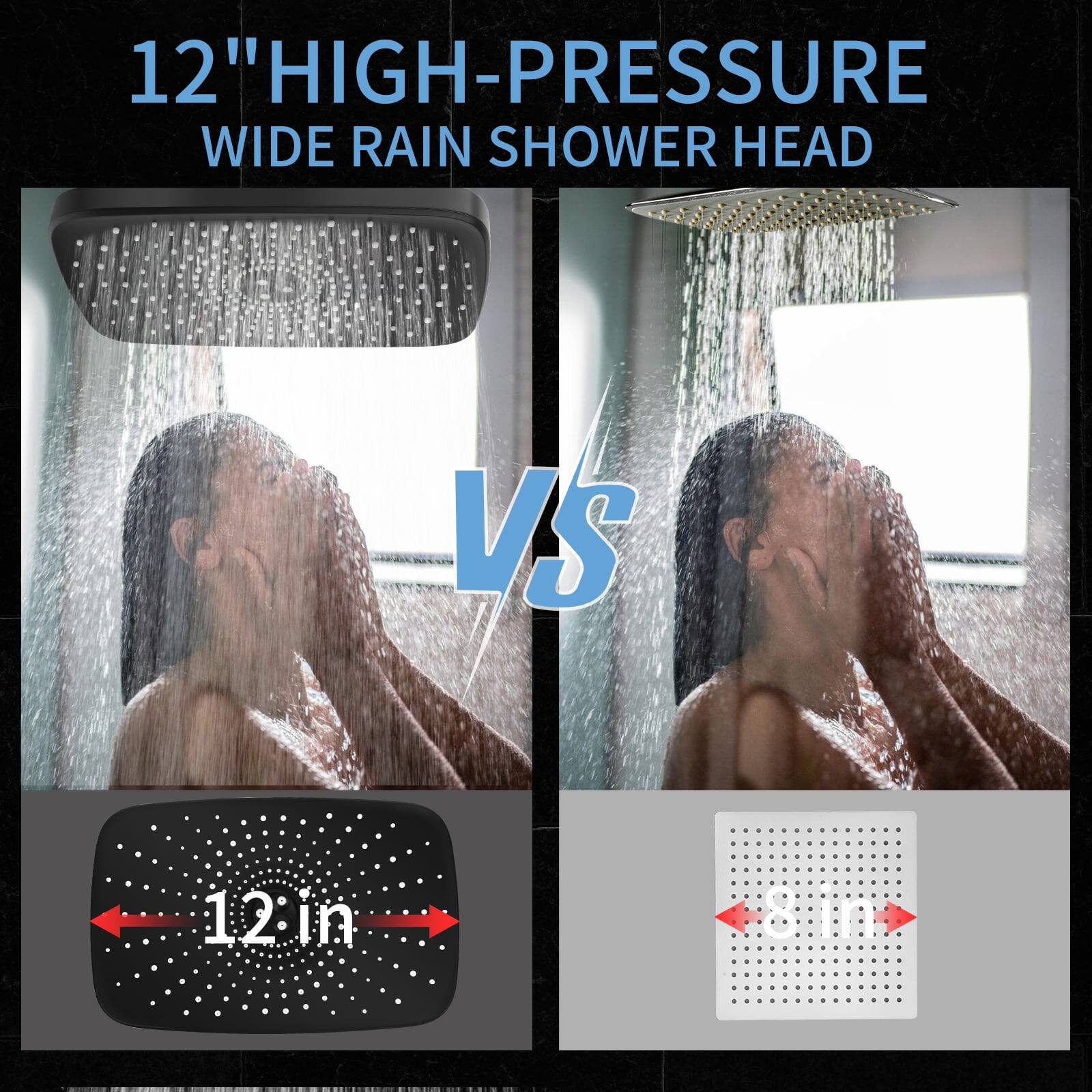 12" HIGH-PRESSURE WIDE RAIN SHOWER HEAD

VS

12 in

Cast