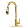 Single Handle 3-Function Spring Stainless Steel Kitchen Faucet with Pull Down Sprayer