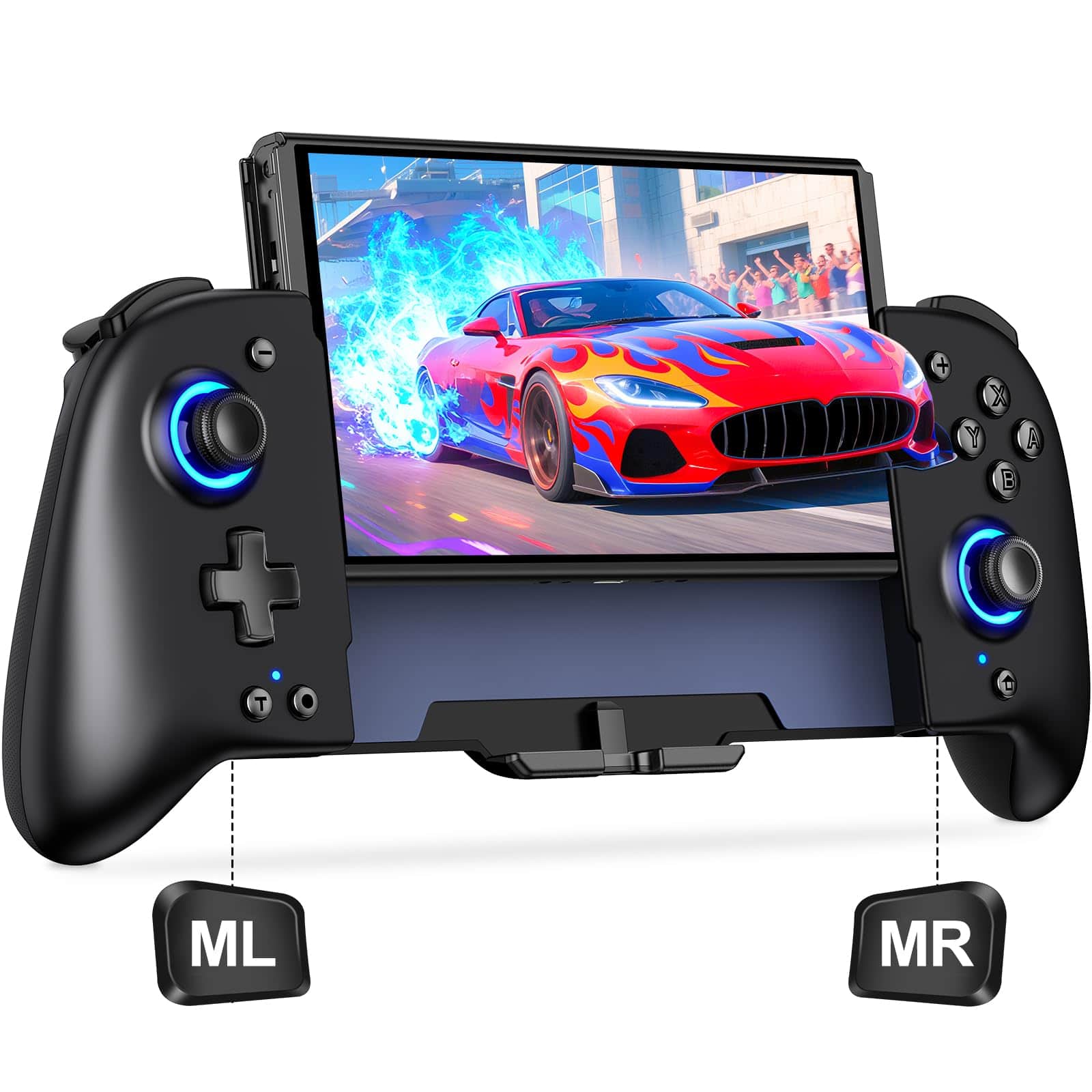 HM 1810 - Controller For Switch/switch Oled (no Drift No Deadzone) Hall Effect Joystick Wireless Joypad With 9 Lights - Black Switch 1 - (6.2"/7")