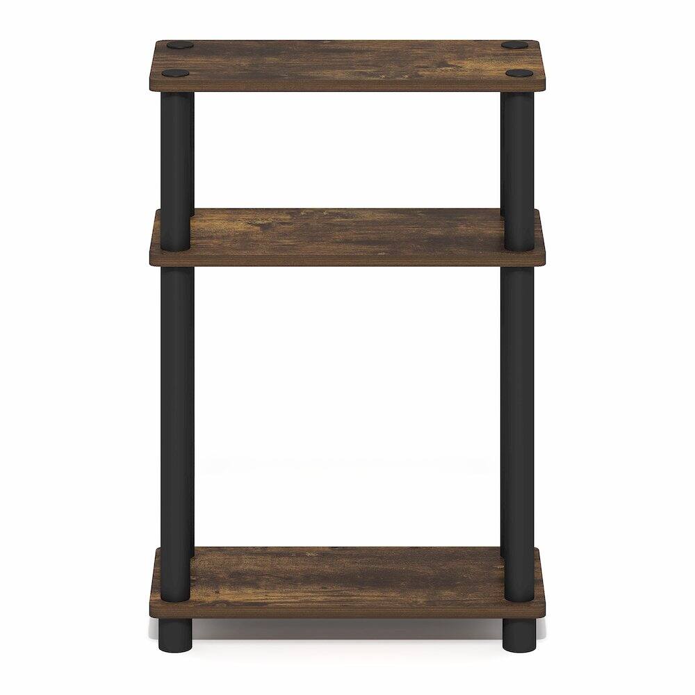 Left. Furinno - TURN-N-TUBE Narrow Side Table, Rectangular End Table, Slim Toolless Assembly Nightstand, Night Stand, Bedside Table - Amber Pine/Black.