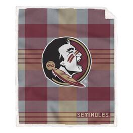 Pegasus - Florida State Seminoles 60- x 70- Plaid Steel Ultra Cozy Sherpa Blanket - Multicolor