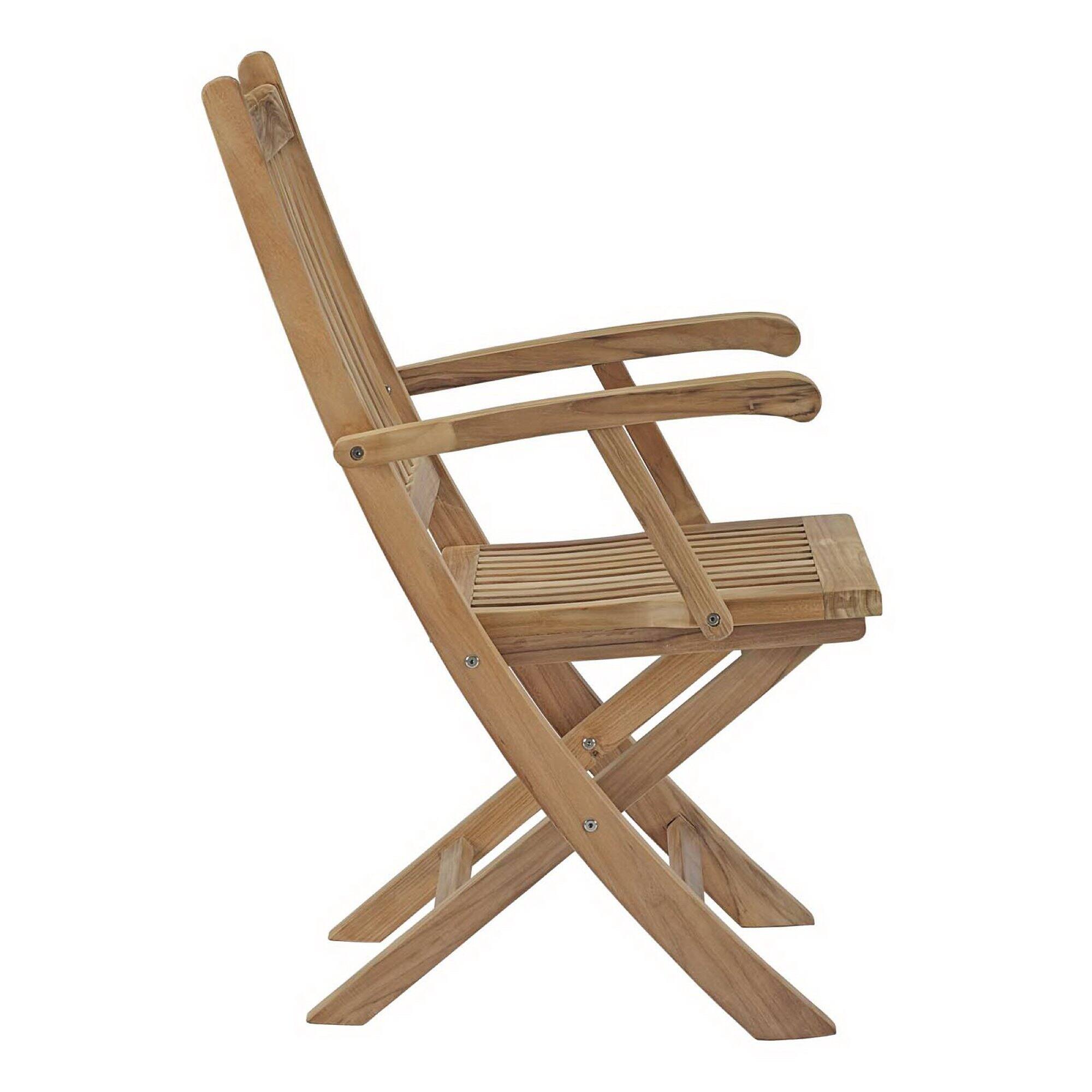 Left. Modway - 11-Piece Outdoor Teak Dining Set - Seats 10, Solid Teak Table with Cushioned Chairs - Natural.