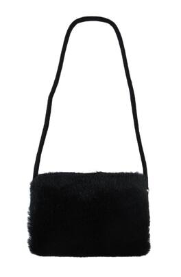 Zeckos - Faux Fur Hard Frame Evening Bag - Black