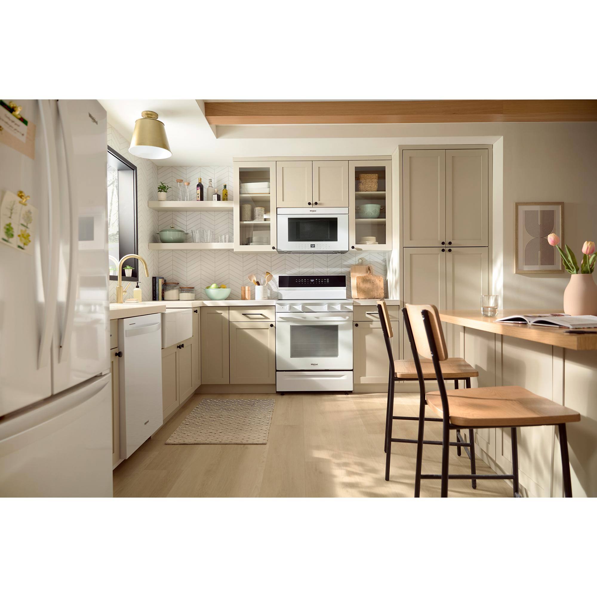 Alt View 13. Whirlpool - 5.3 Cu. Ft. Freestanding Electric Range with Air Cooking Technology - White.